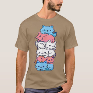 Transgender Pride Cat LGBT Trans Flag Cute Cats Pi T-Shirt