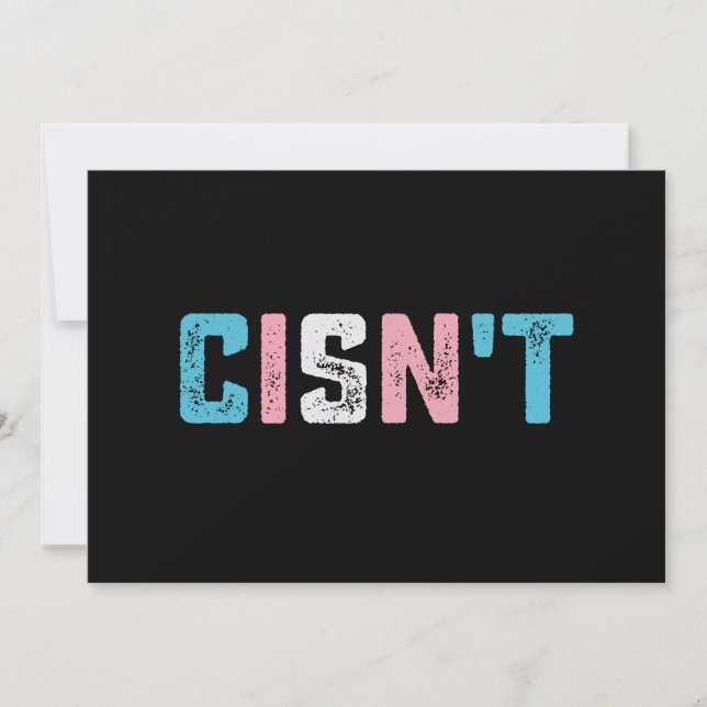 Transgender Pride Cisn't LGBTQ Trans Flag Funny Invitation (Front)