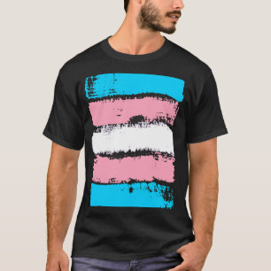 Transgender Pride Colours LGBTQ+ Paint Stripes T-Shirt