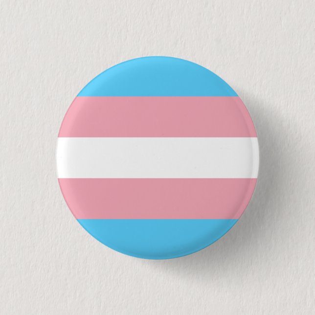 Transgender pride flag 3 cm round badge (Front)
