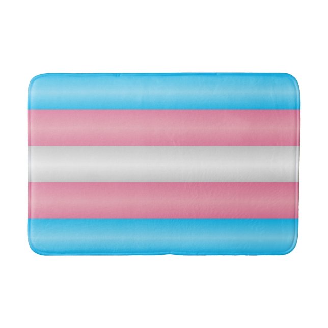 Transgender Pride Flag Bath Mat (Front)