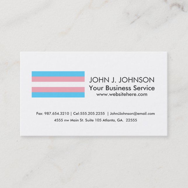 Transgender Pride Flag Business Card (Front)