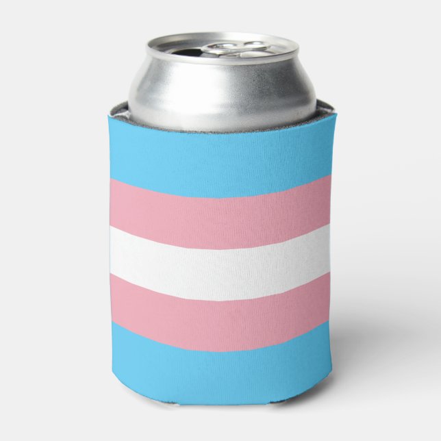 Transgender Pride Flag Can Cooler (Can Front)
