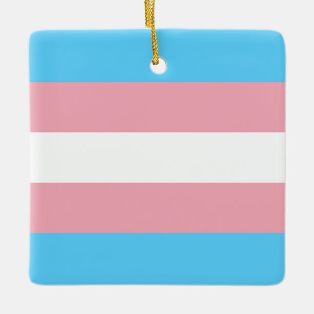 Transgender Pride Flag Ceramic Ornament (Front)