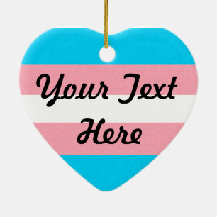 Transgender Pride Flag Ceramic Tree Decoration