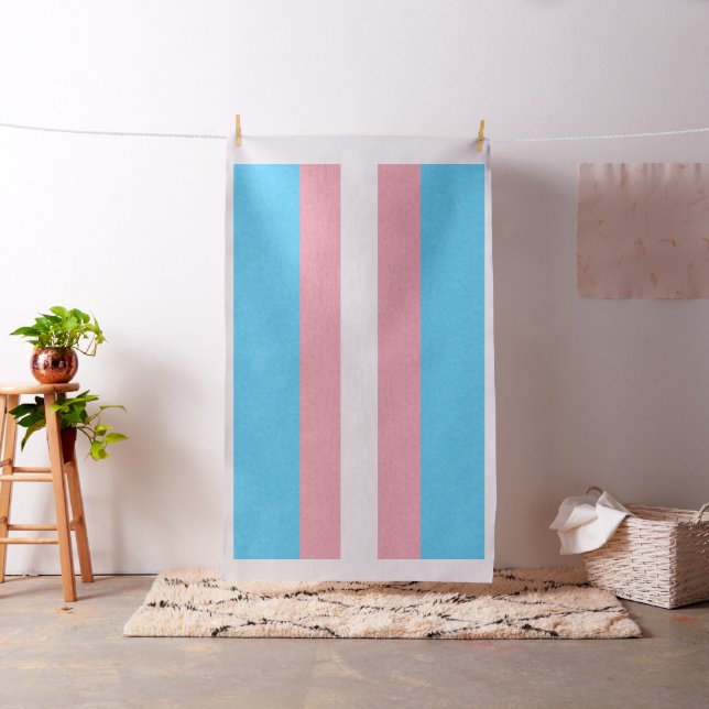 Transgender Pride Flag Coloured Background Fabric (In Situ)