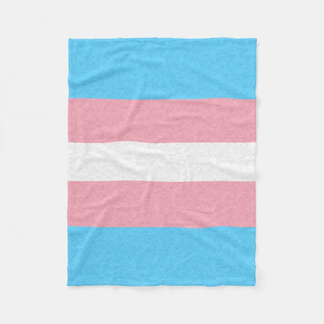 Transgender Pride Flag Coloured Background Fleece Blanket (Front)