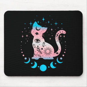 Transgender Pride Flag Colours Cat Lovers Mouse Pad