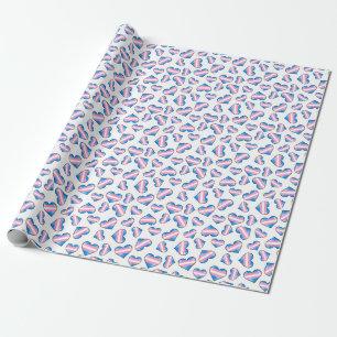 Transgender Pride Flag Hearts Wrapping Paper