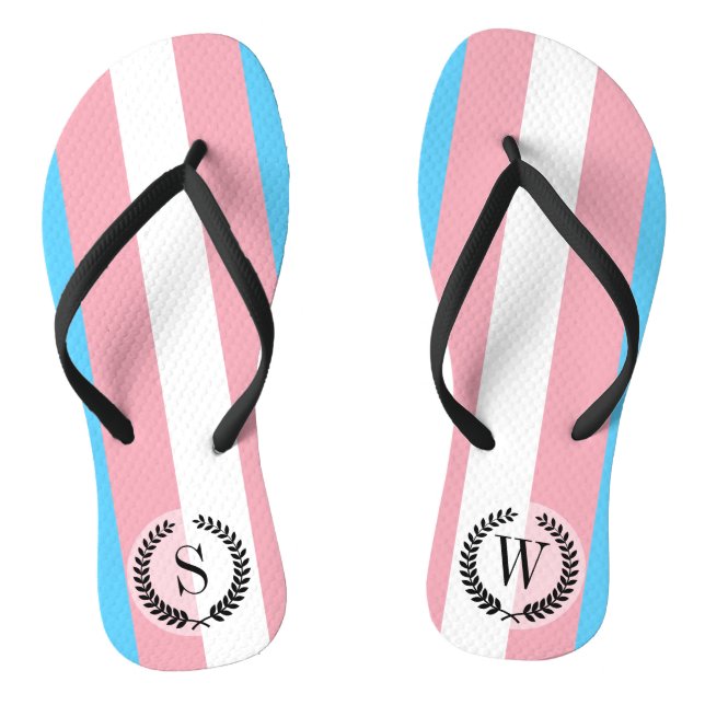 Transgender Pride Flag Jandals (Footbed)