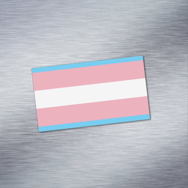Transgender Pride Flag - LGBT Rainbow Magnetic Business Card (In Situ)