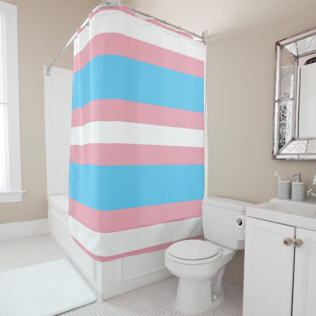 Transgender Pride Flag - LGBT Rainbow Shower Curtain (In Situ)