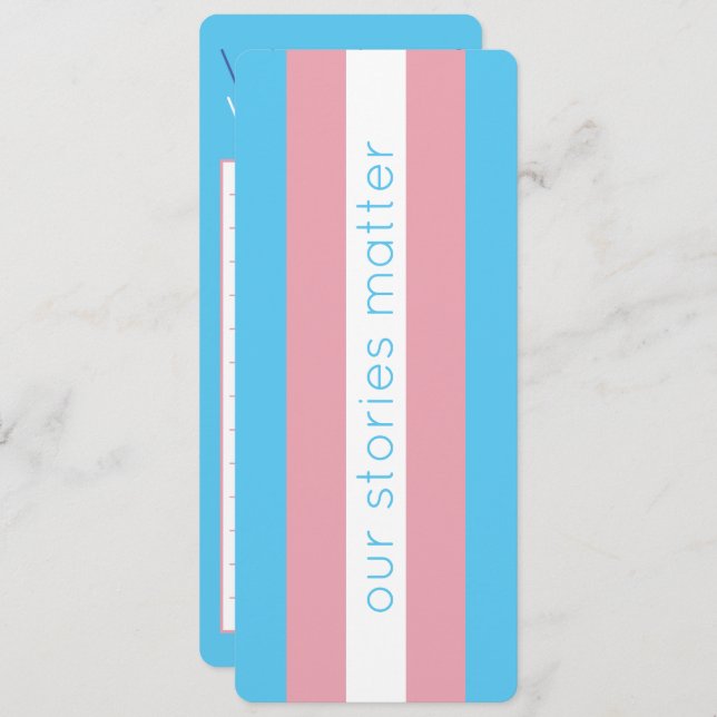 Transgender Pride Flag LGBTQ Typography Bookmark (Front/Back)