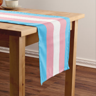 Transgender Pride Flag Long Table Runner