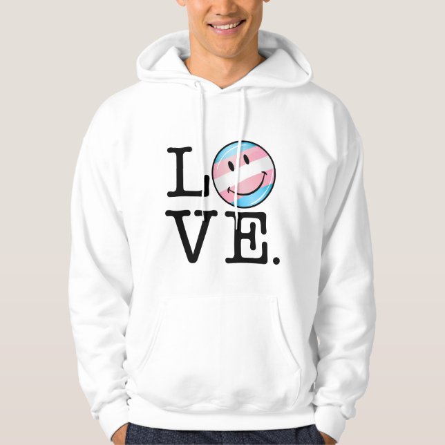 Transgender Pride Flag Love Hoodie (Front)
