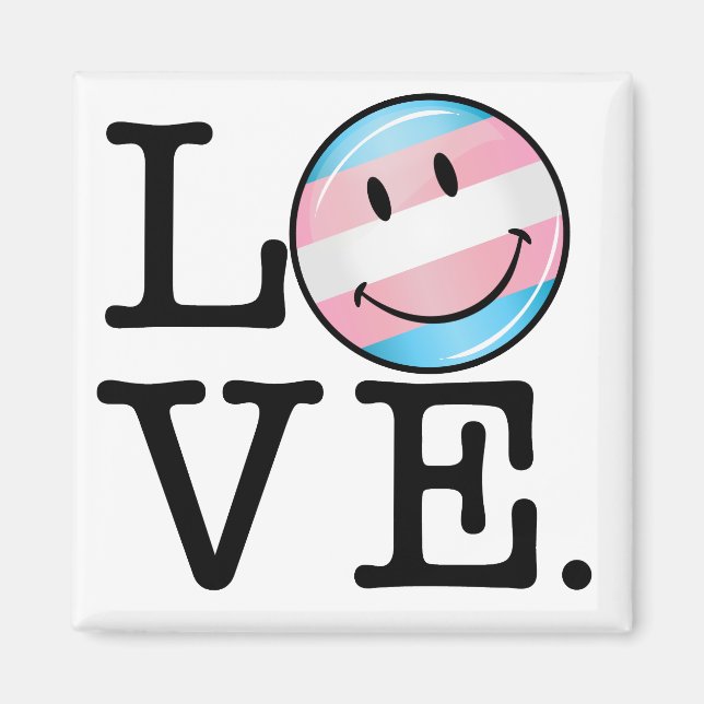 Transgender Pride Flag Love Magnet (Front)