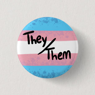 Transgender pride flag pronouns pin they/them