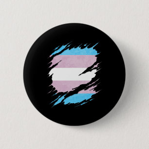 Transgender Pride Flag Ripped Reveal 6 Cm Round Badge
