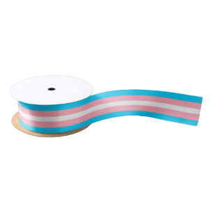 Transgender Pride Flag Satin Ribbon