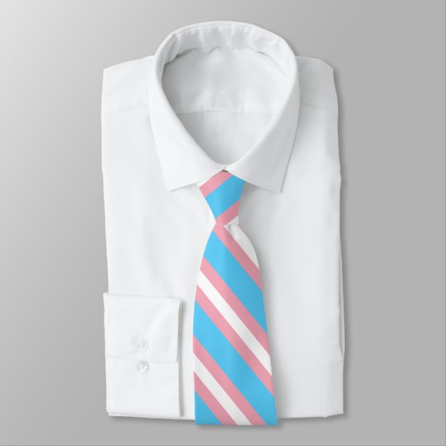 Transgender Pride Flag Tie (Tied)