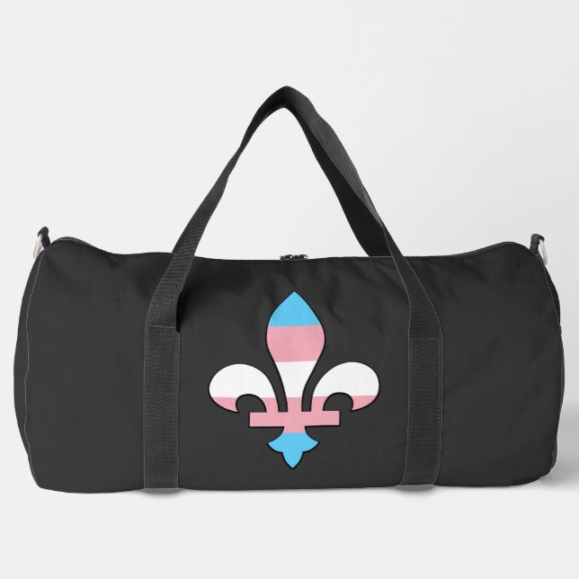 Transgender pride fleur-de-lis duffle bag (Front)