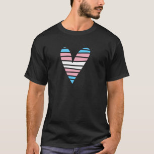 Transgender Pride Heart with Striped LGBTQ+ Colour T-Shirt