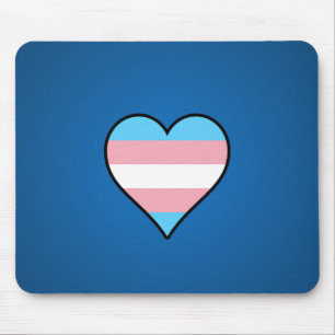 Transgender pride hearts mouse pad