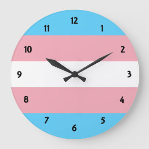 Transgender Pride Large Clock