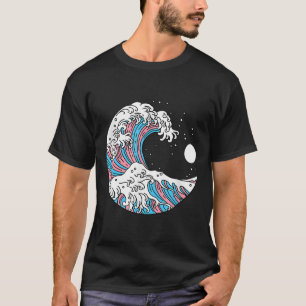 Transgender Pride Lgbtq Trans Flag - Japanese Wave T-Shirt
