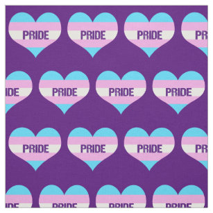 Transgender Pride Love Hearts Fabric
