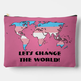 Transgender Pride Map of The World  Accessory Pouch