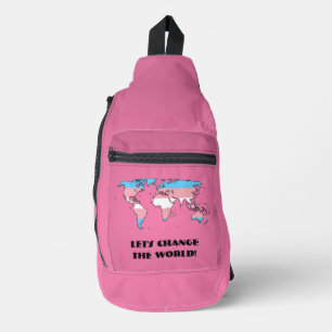 Transgender Pride Map of The World  Sling Bag