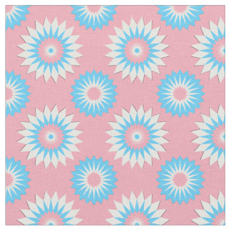 Transgender Pride seamless pink floral pattern Fabric