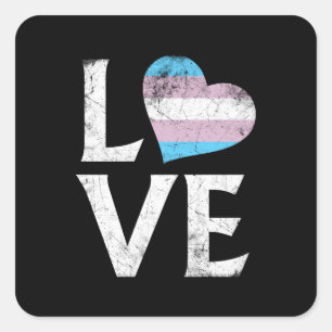 Transgender Pride Stacked Love Square Sticker