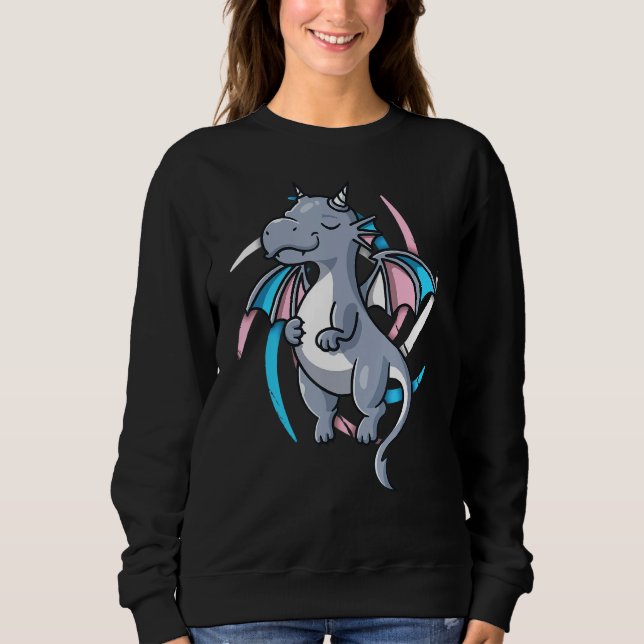 Transgender Pride Stuff Trans Dragon Video Game Lg Sweatshirt (Front)