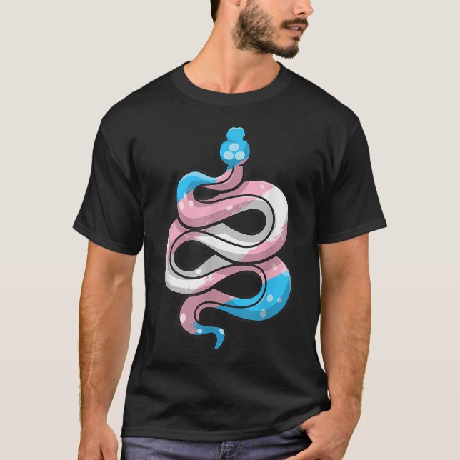 Transgender Pride Stuff Trans Flag Snake Reptile L T-Shirt (Front)