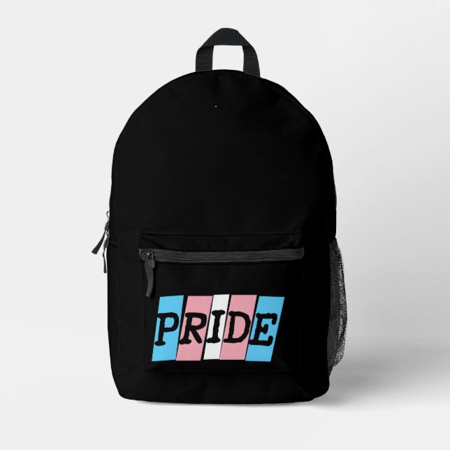 Transgender Pride text Printed Backpack (Front)