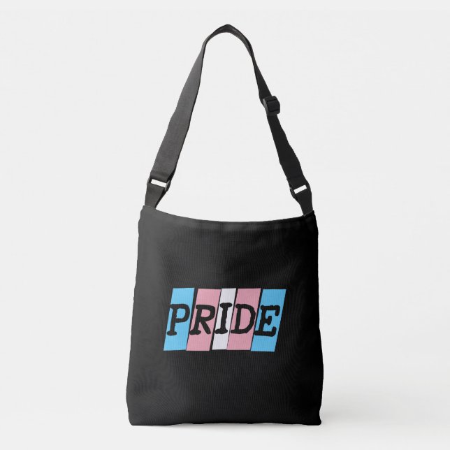 Transgender pride text sign crossbody bag (Front)