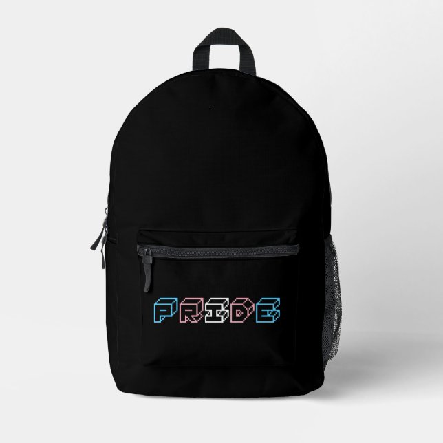 Transgender pride text sign  printed backpack (Front)