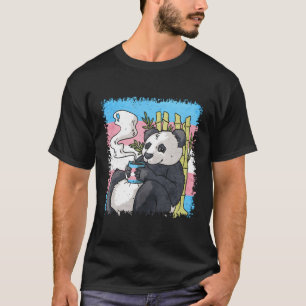 Transgender Pride Trans Flag Panda Coffee Sublte L T-Shirt