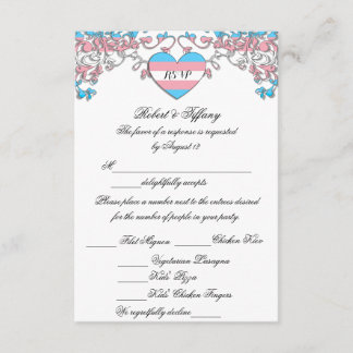 Transgender Pride Wedding RSVP with Meal Options Card