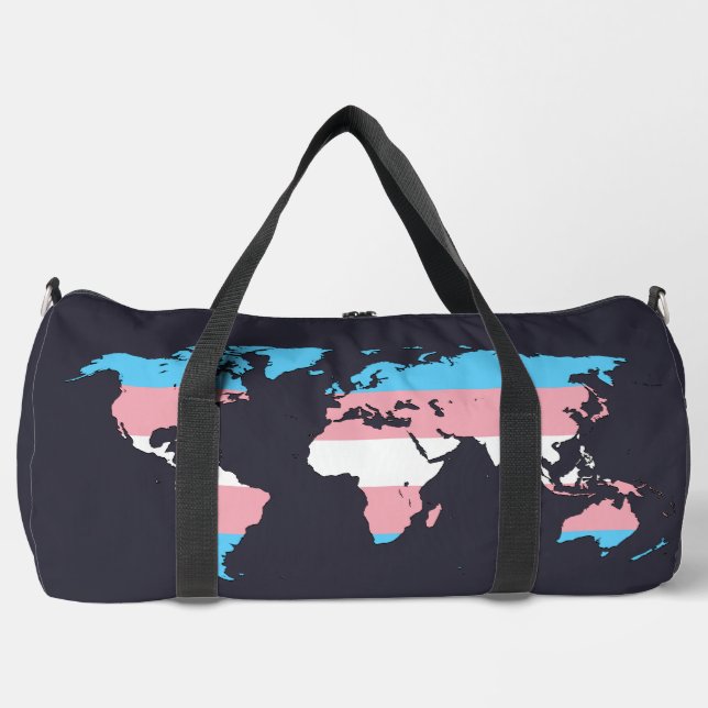 Transgender pride world map   duffle bag (Front)