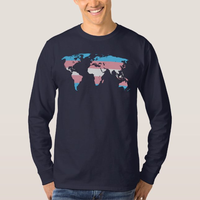 Transgender pride world map  T-Shirt (Front)