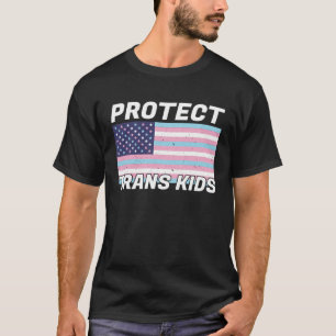 Transgender  Protect Trans Kids  American Flag Pri T-Shirt
