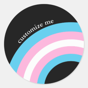 Transgender Rainbow Arc Pride Flag Personalised Classic Round Sticker