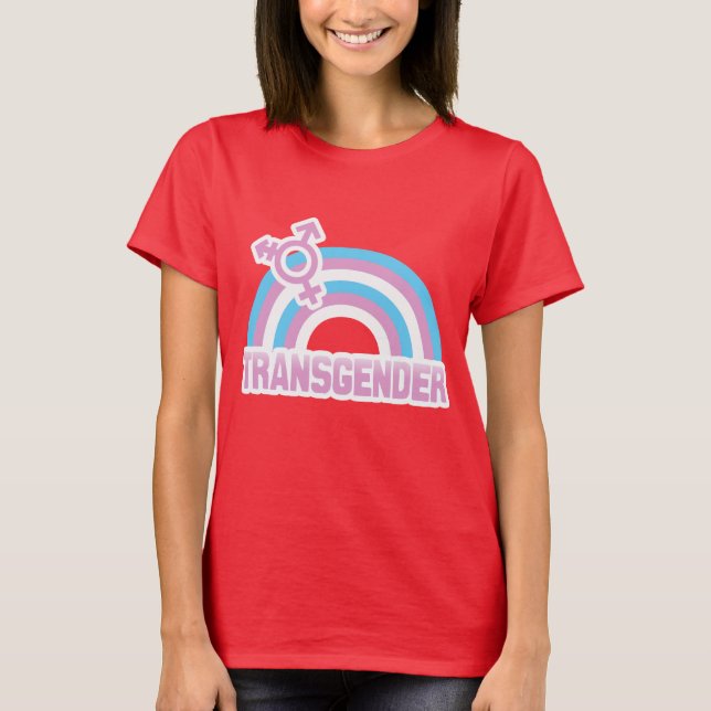 TRANSGENDER RAINBOW FLAG T-Shirt (Front)