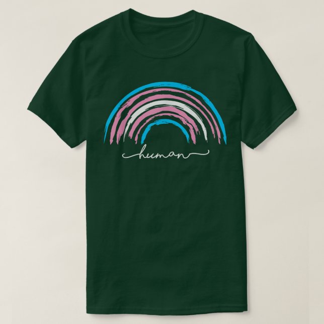 Transgender Rainbow Human Trans Pride LGBT  T-Shirt (Design Front)