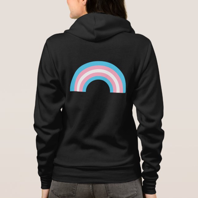 Transgender Rainbow Pride Flag Hoodie (Back)