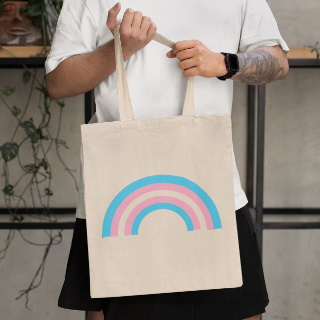 Transgender Rainbow Pride Flag Tote Bag (Creator Uploaded)