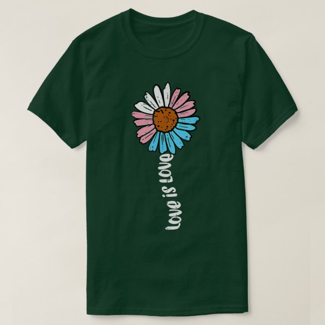 Transgender Sunflower Love Trans Pride Stuff Flag  T-Shirt (Design Front)